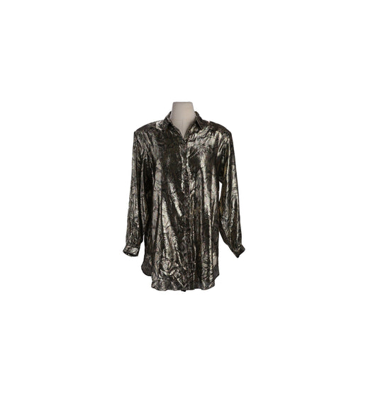 Vintage Women Metallic Gold Long Sleeve Blouse by Rothschild - Est Era 80s - 90s