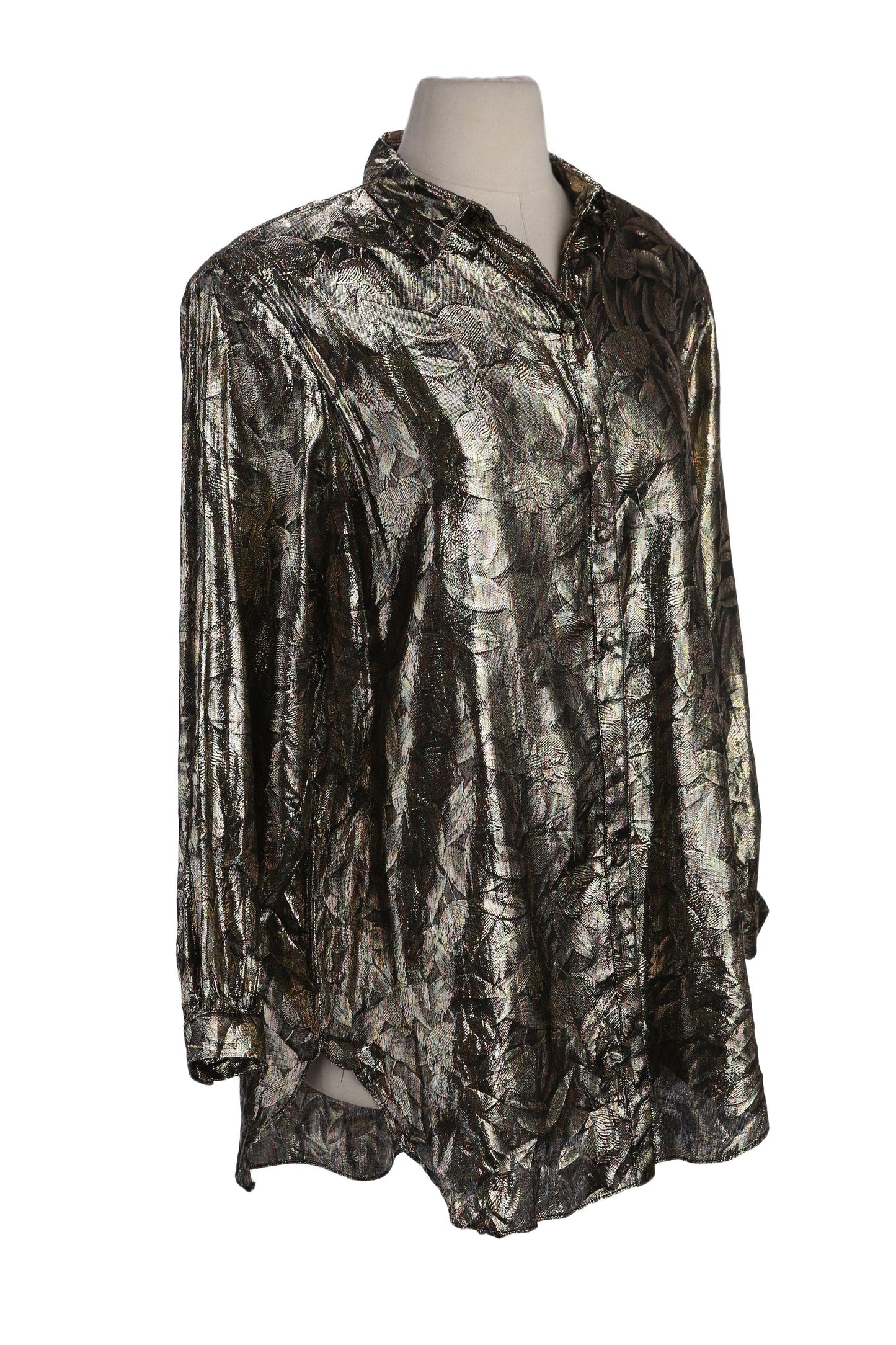 Vintage Women Metallic Gold Long Sleeve Blouse by Rothschild - Est Era 80s - 90s