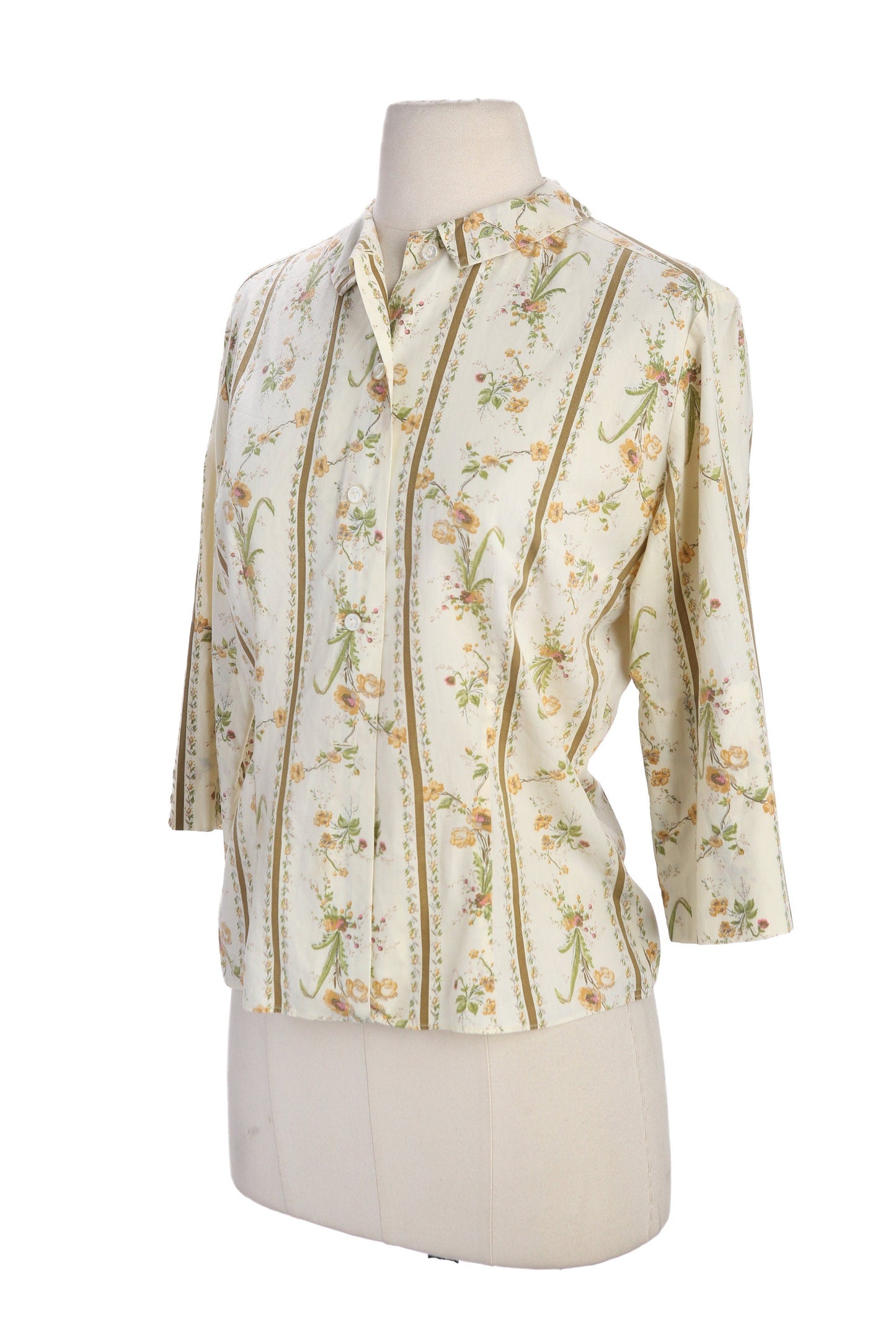 Vintage Women Floral Print Blouse - Estimated Era 1950s - 1960s