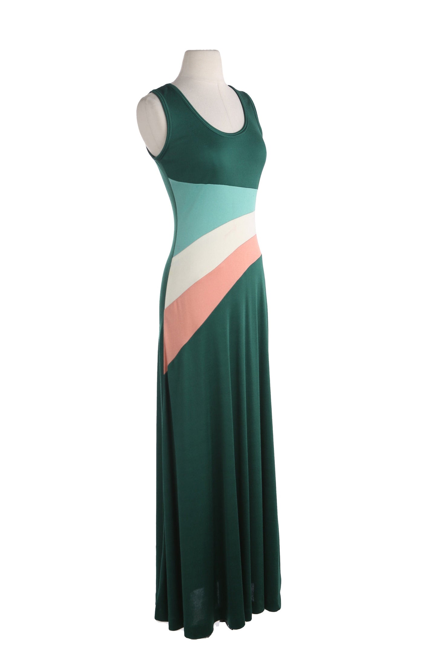 1970's Green Poly Casual Dress