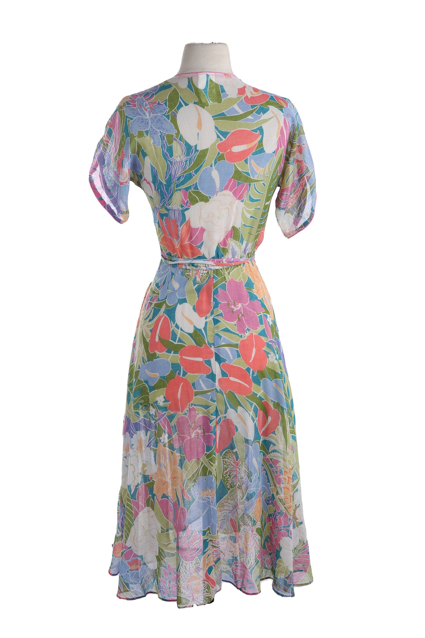 Vintage Floral Print Summer Dress - Era 170s - 1980s