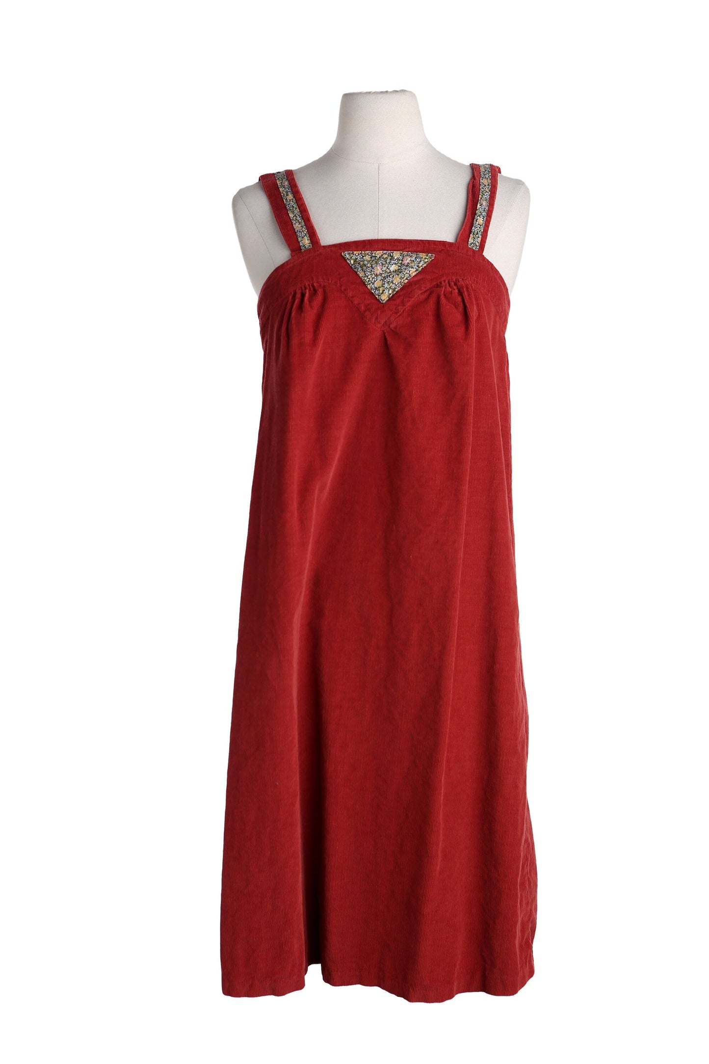 1970's Red Corduroy Summer Strap Dress