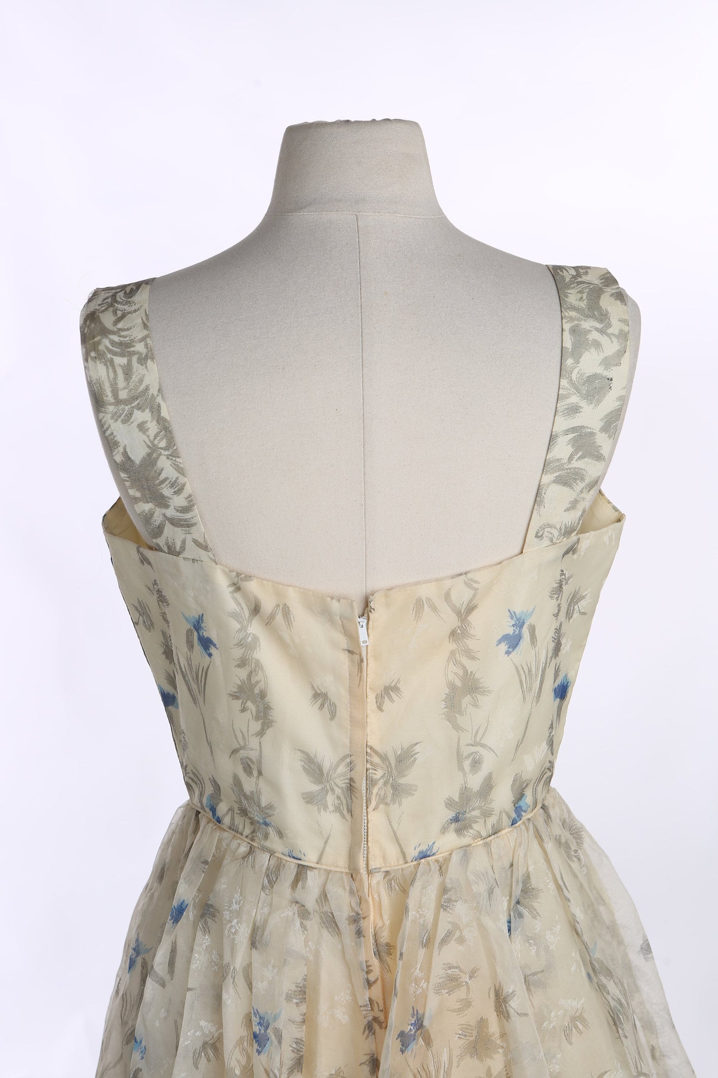 1950's Women Floral Print Sleeveless Dress