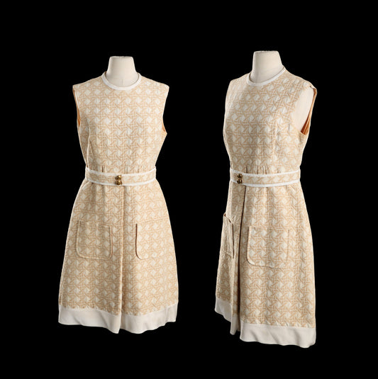 1960s-70s Women Sleeveless Mod Casual Dress
