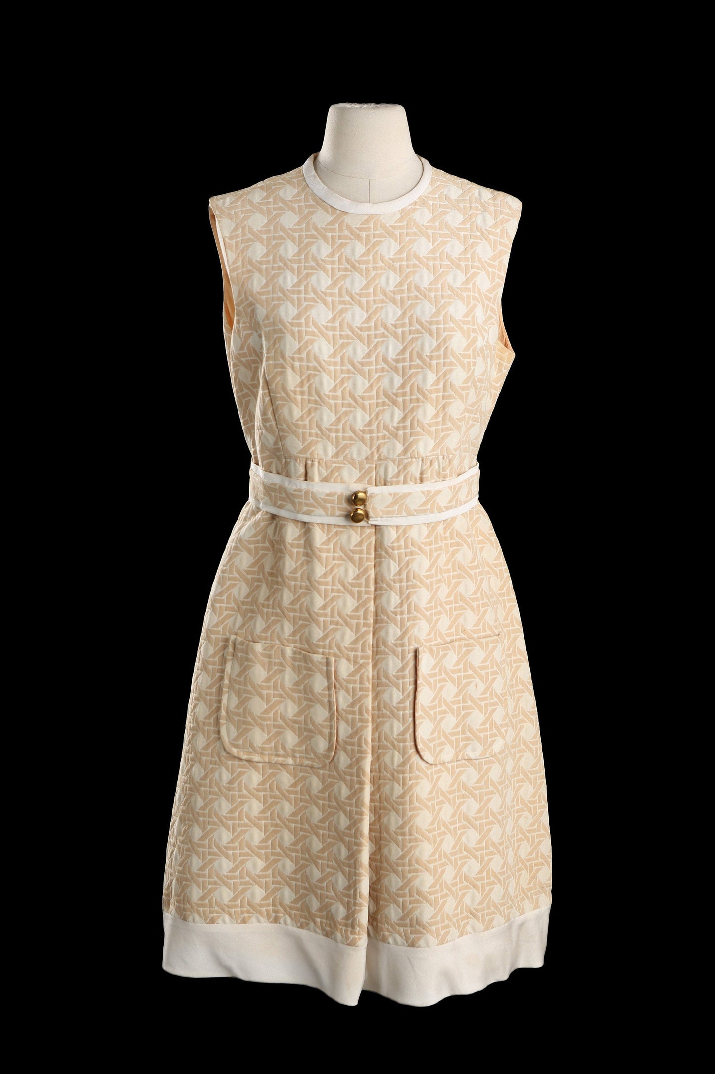 1960s-70s Women Sleeveless Mod Casual Dress