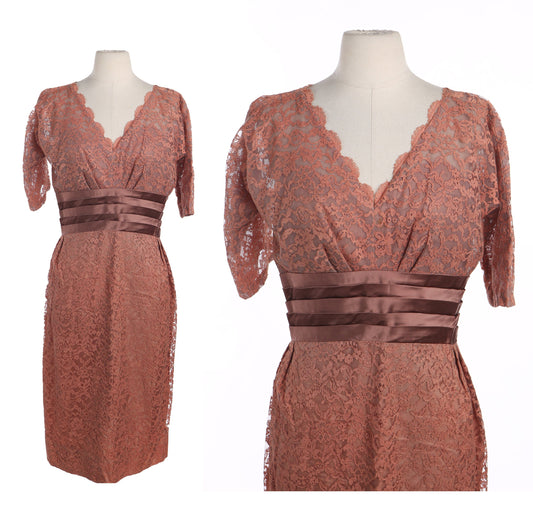 1950's Women Lace Evening Dress