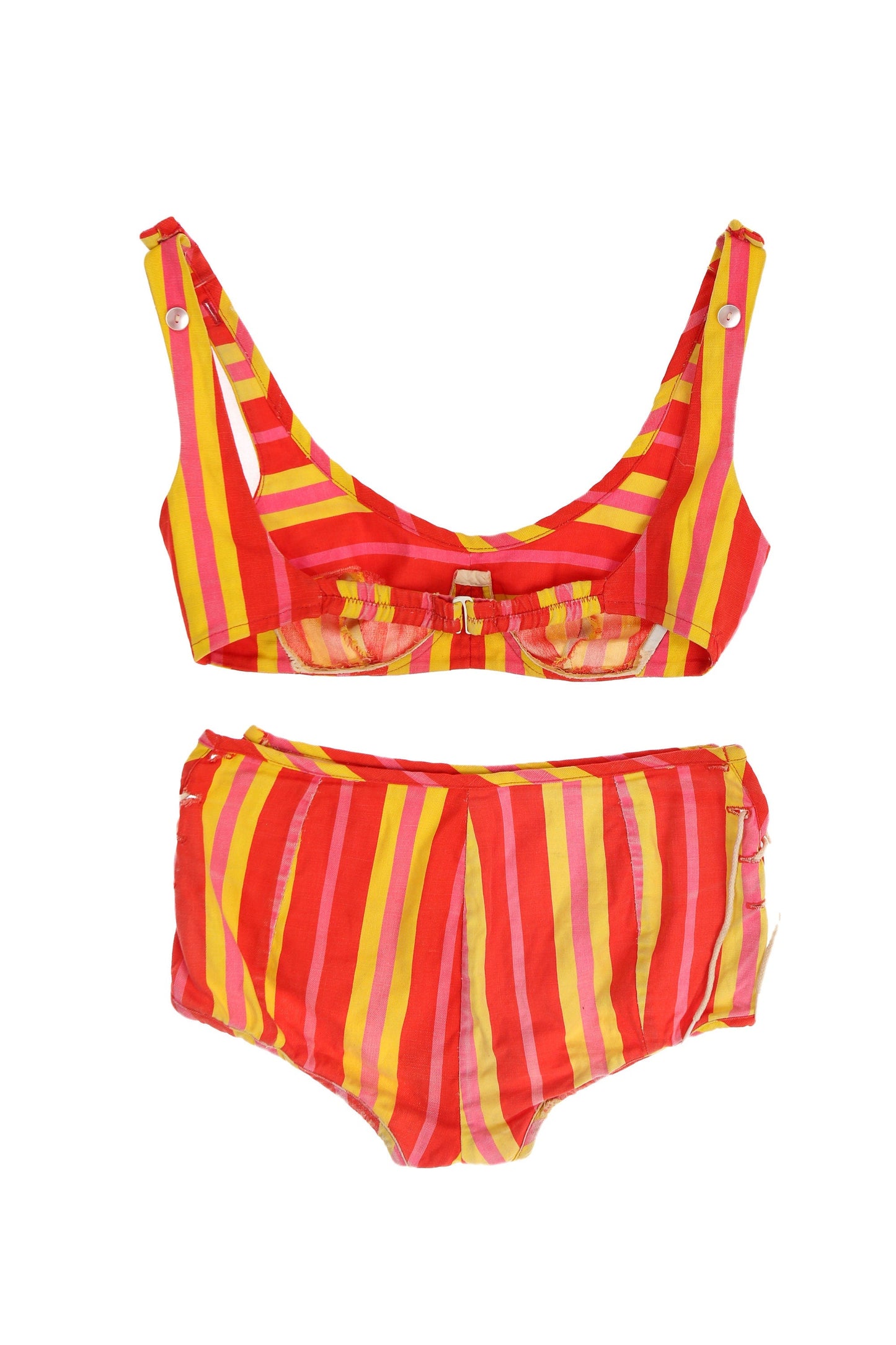 Vintage Women's Striped Swimsuit / Estimated Era 60s - 70s
