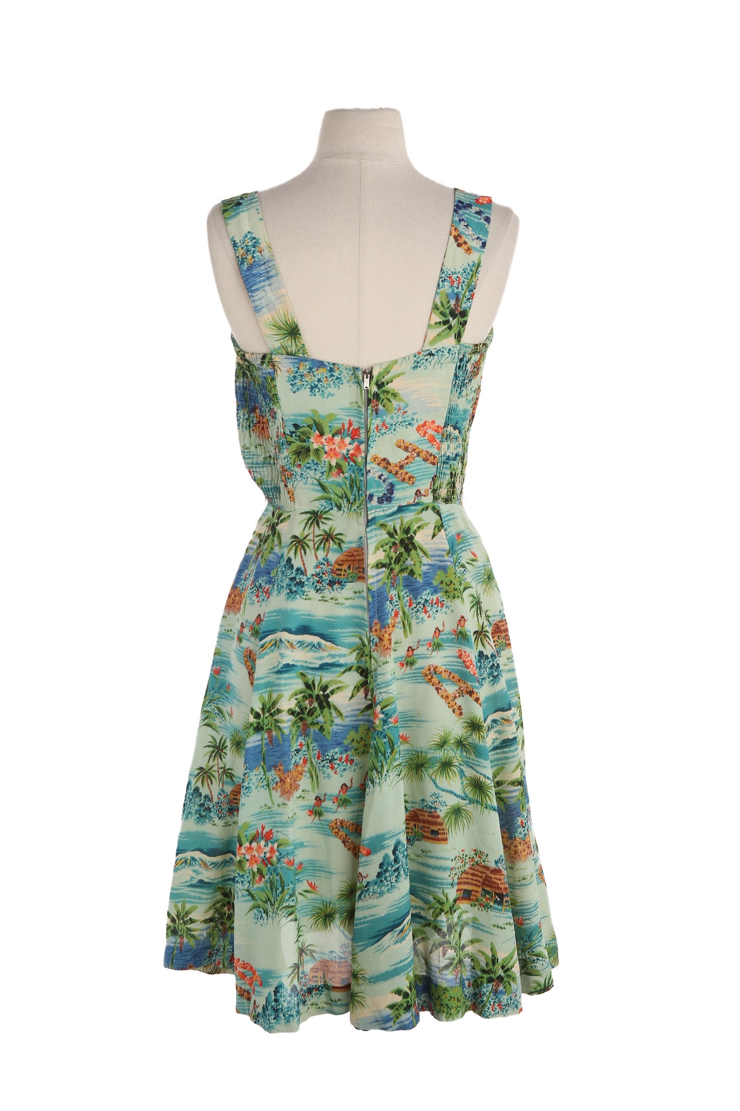 1940s Women Green Hawaiian Dress with Bolero Jacket by Royal Hawaiian / Made and Styled in Hawaii