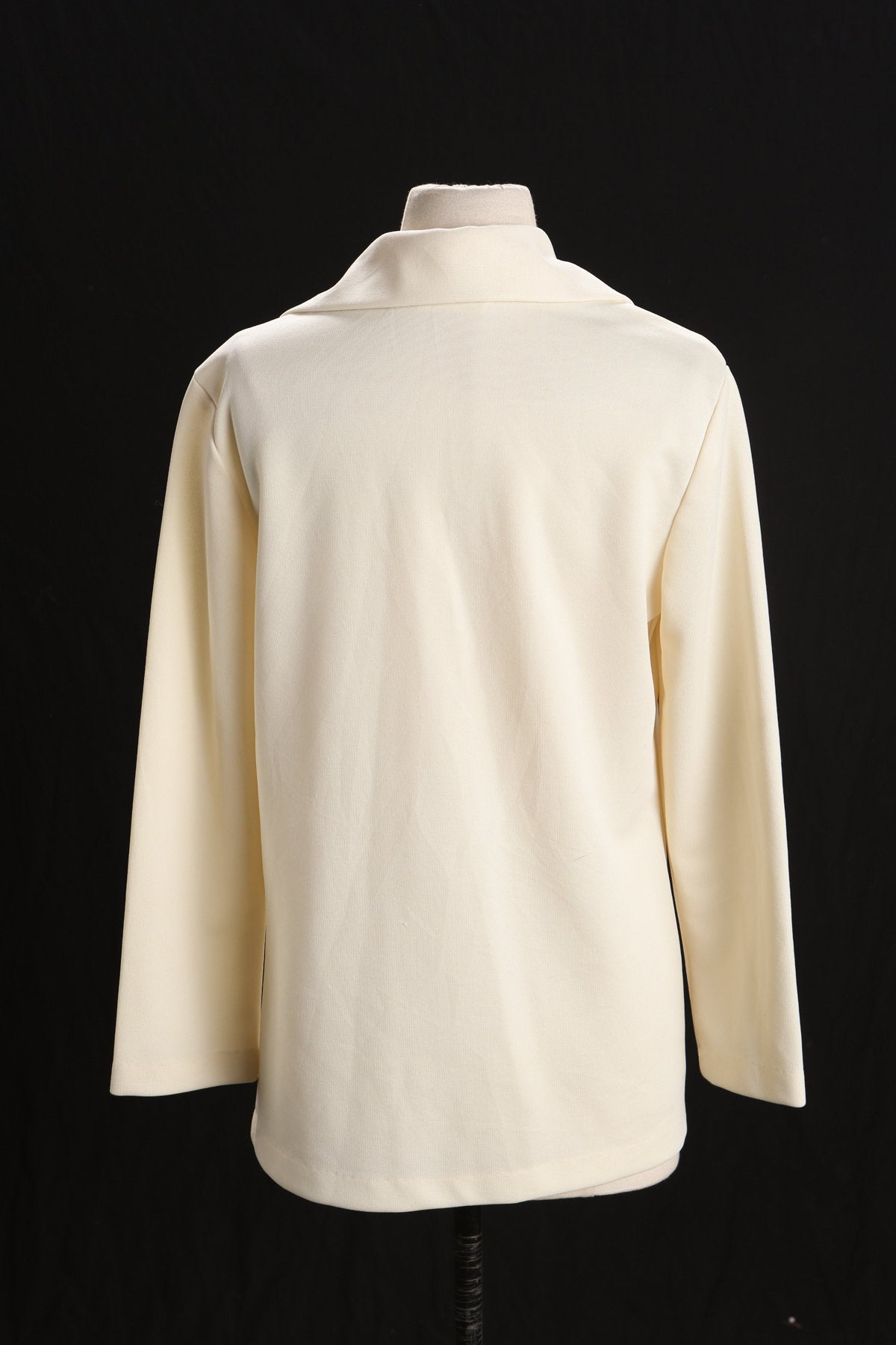 70's Woman Beige Embroidered Open Top