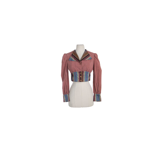 1970's Costume Made High Waist Long Sleeve Top by Sandee