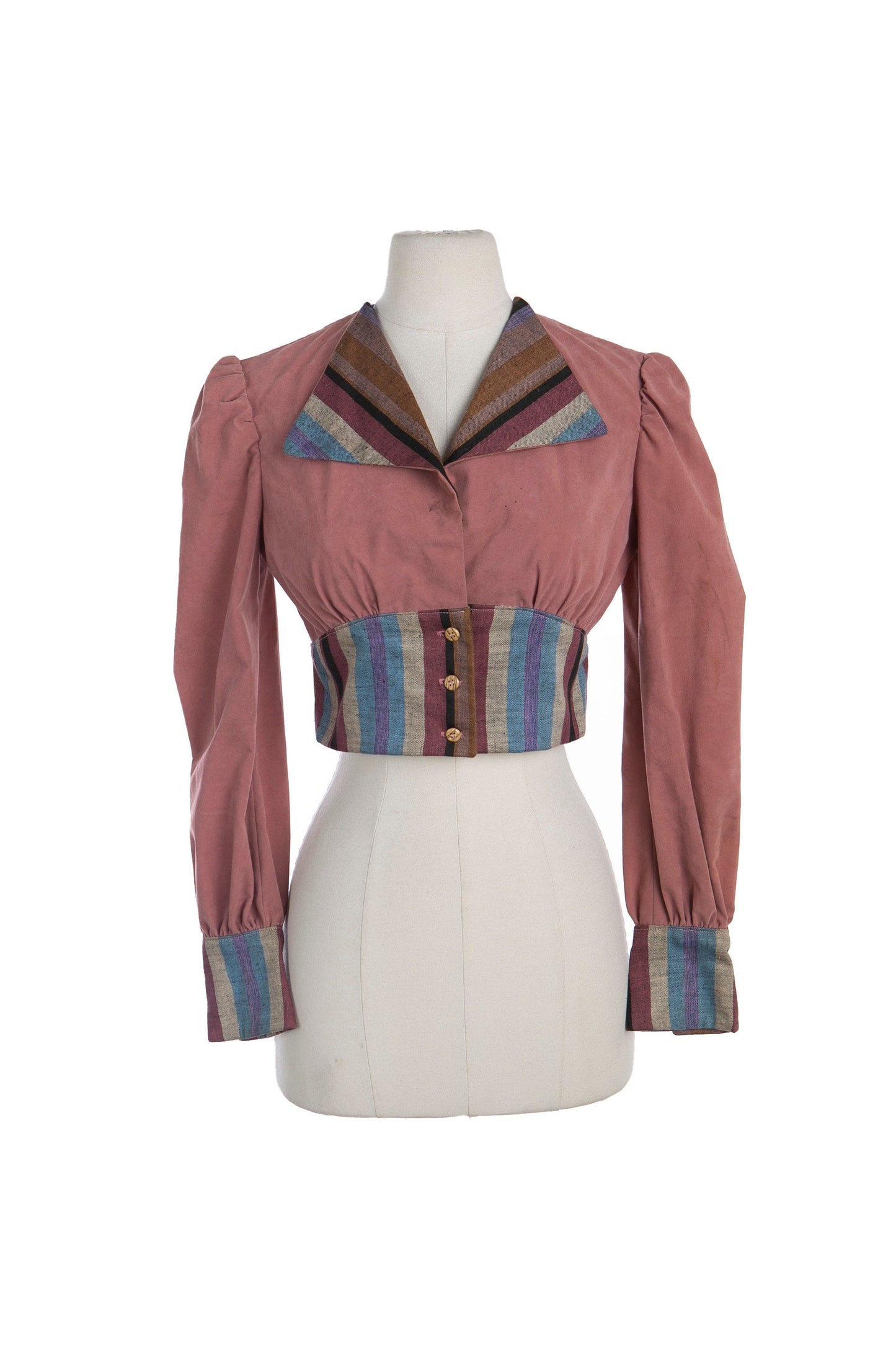 1970's Costume Made High Waist Long Sleeve Top by Sandee