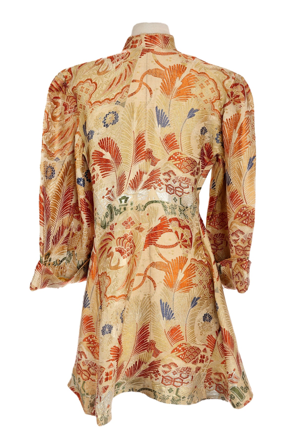 Vintage Brocade Beige Tunic Jacket