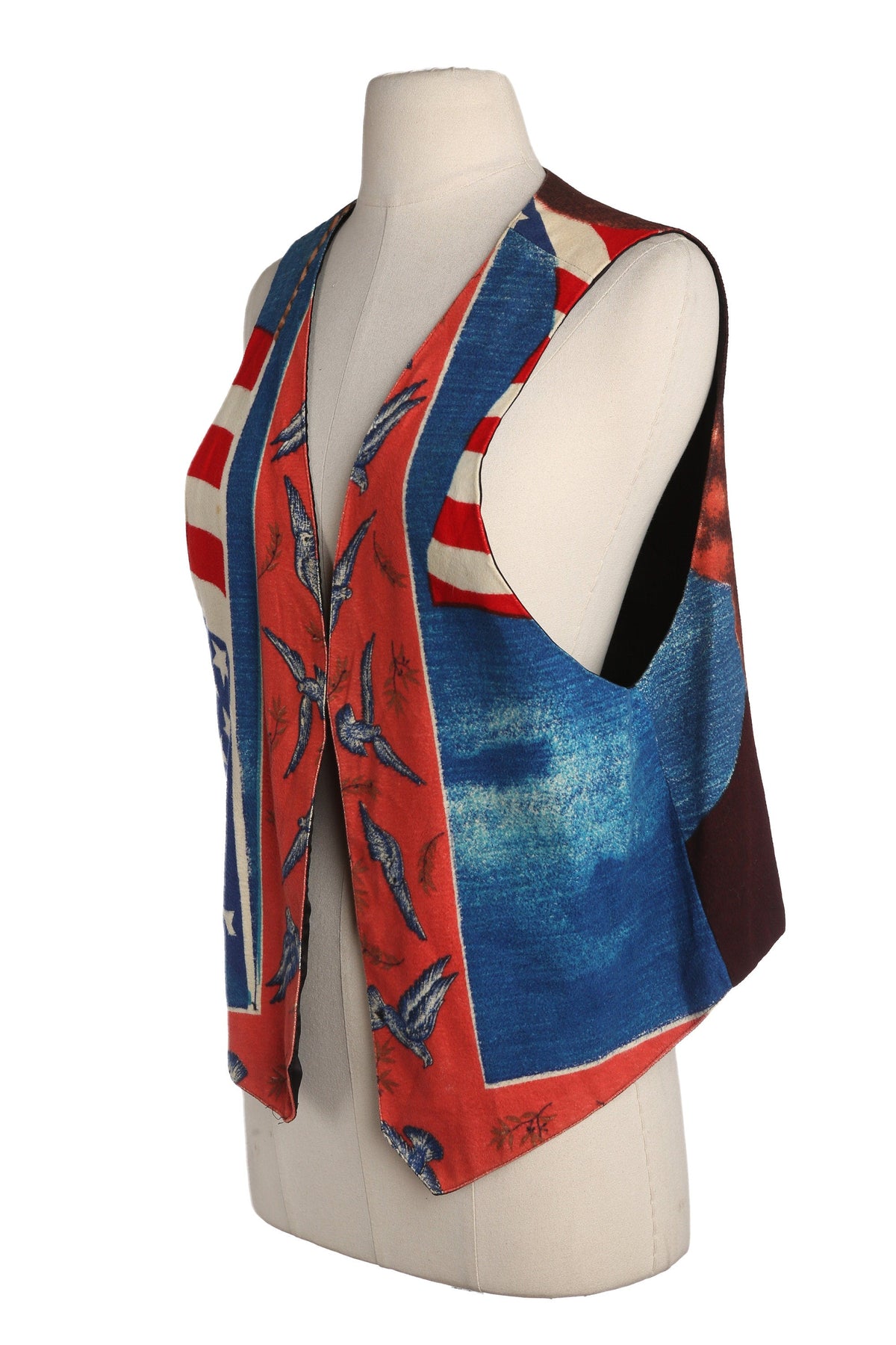 Vintage Costume Made Vest with Martin Luther King Jr. and US Flag Print