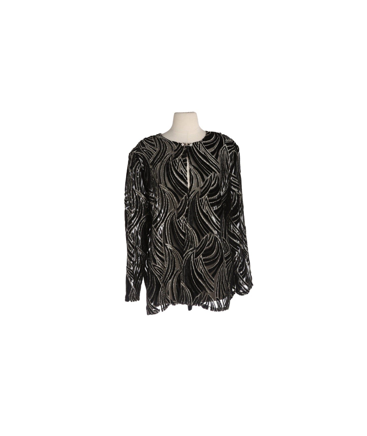 90s Women Metallic Poly evening Blouse