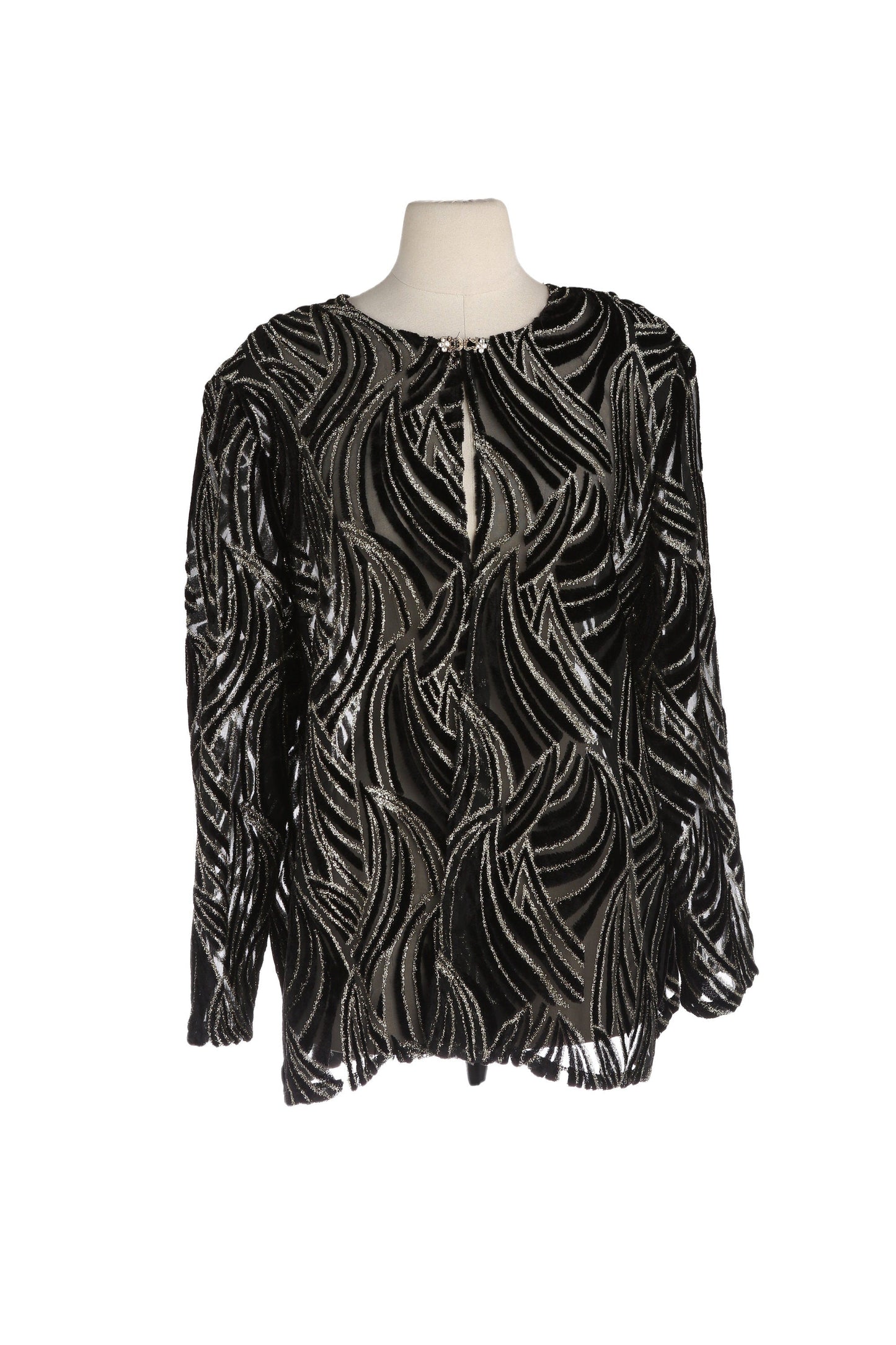 90s Women Metallic Poly evening Blouse