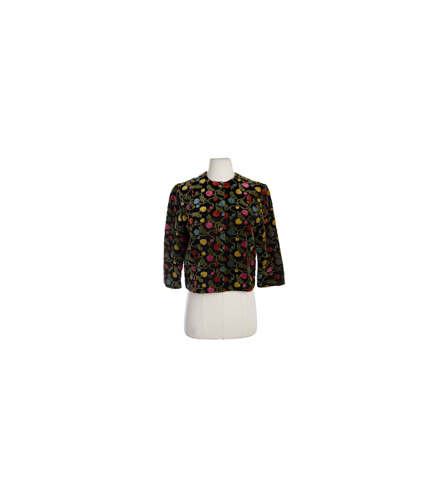 Vintage Tapestry Jacket with Fruit Designs - Era 1960s - 1970s
