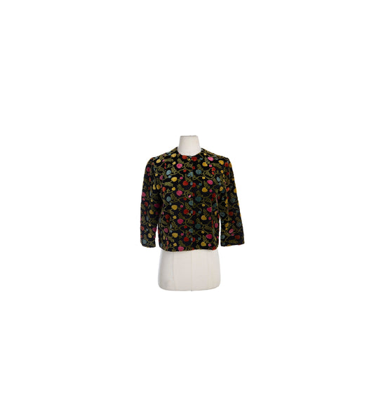 Vintage Tapestry Jacket with Fruit Designs - Era 1960s - 1970s