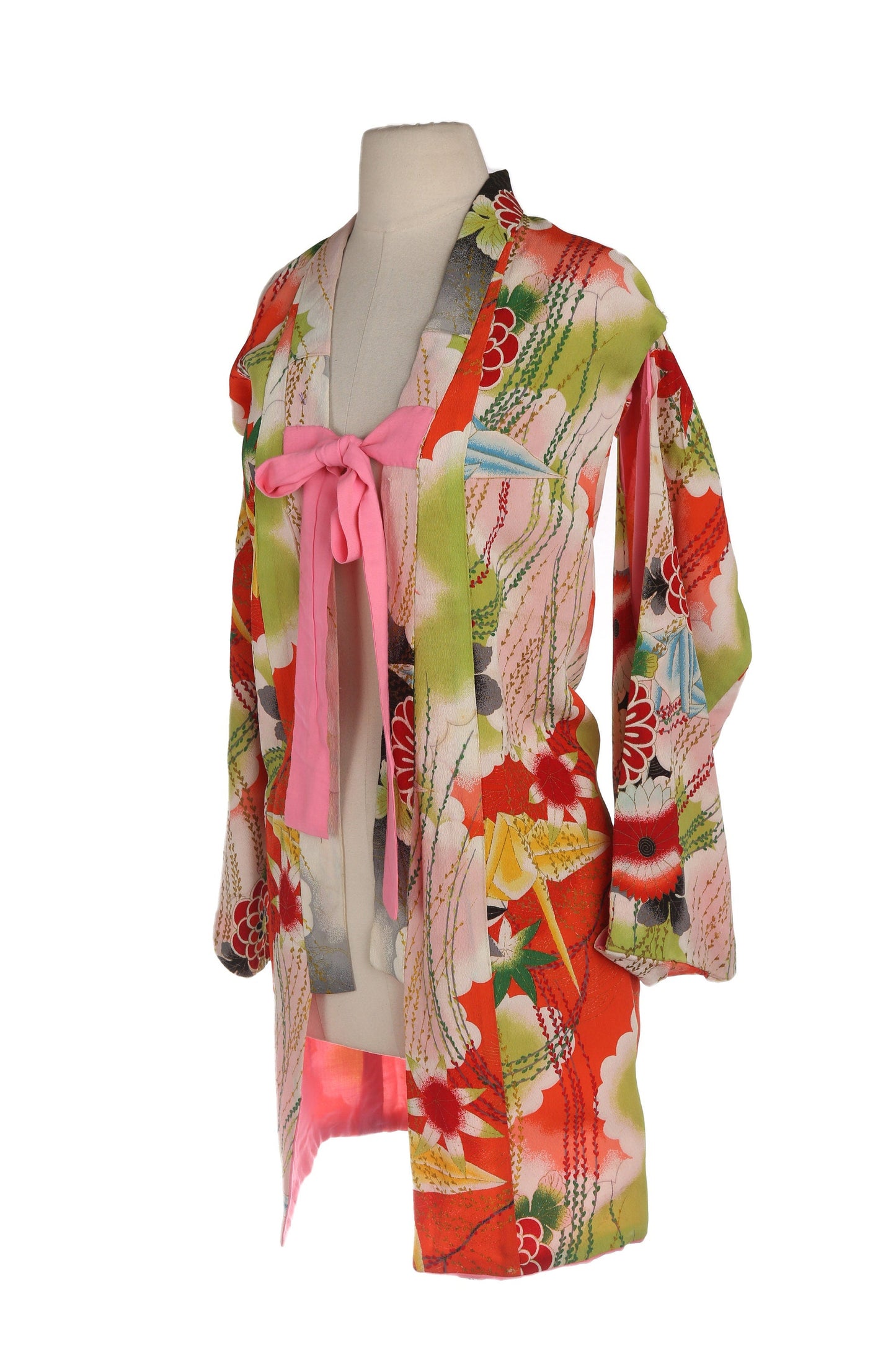 Vintage Pink Floral Kimono Robe