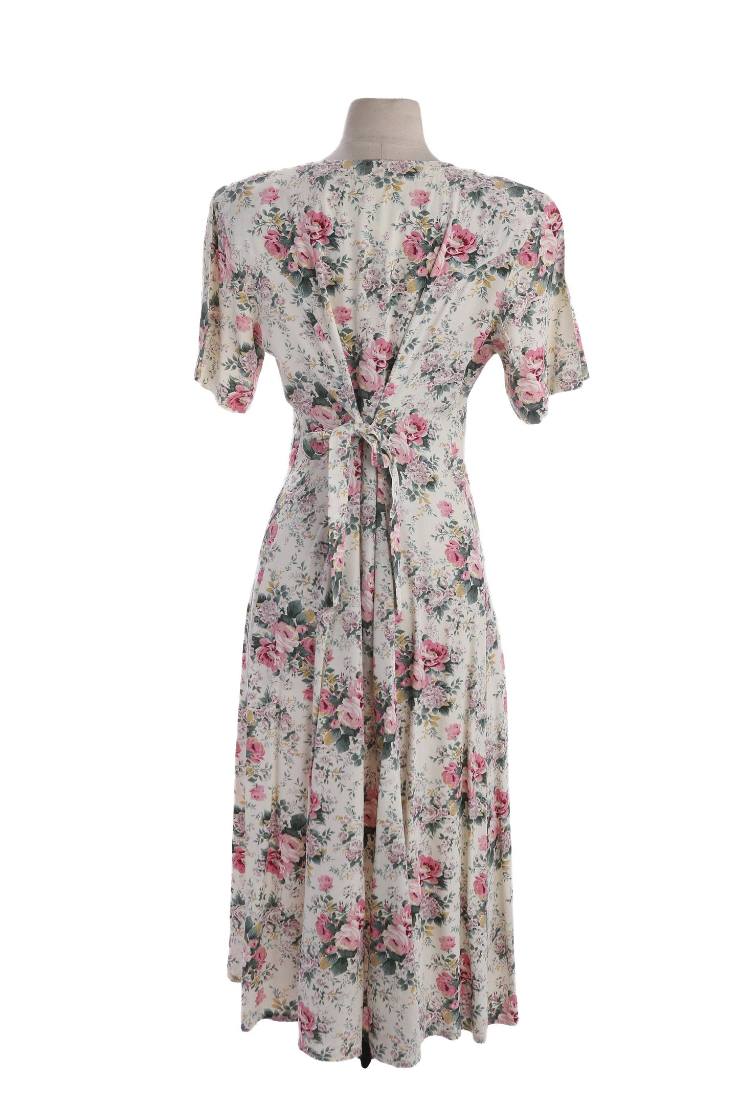 90s Women Floral Print White Rayon Maxi Dress by Innocent