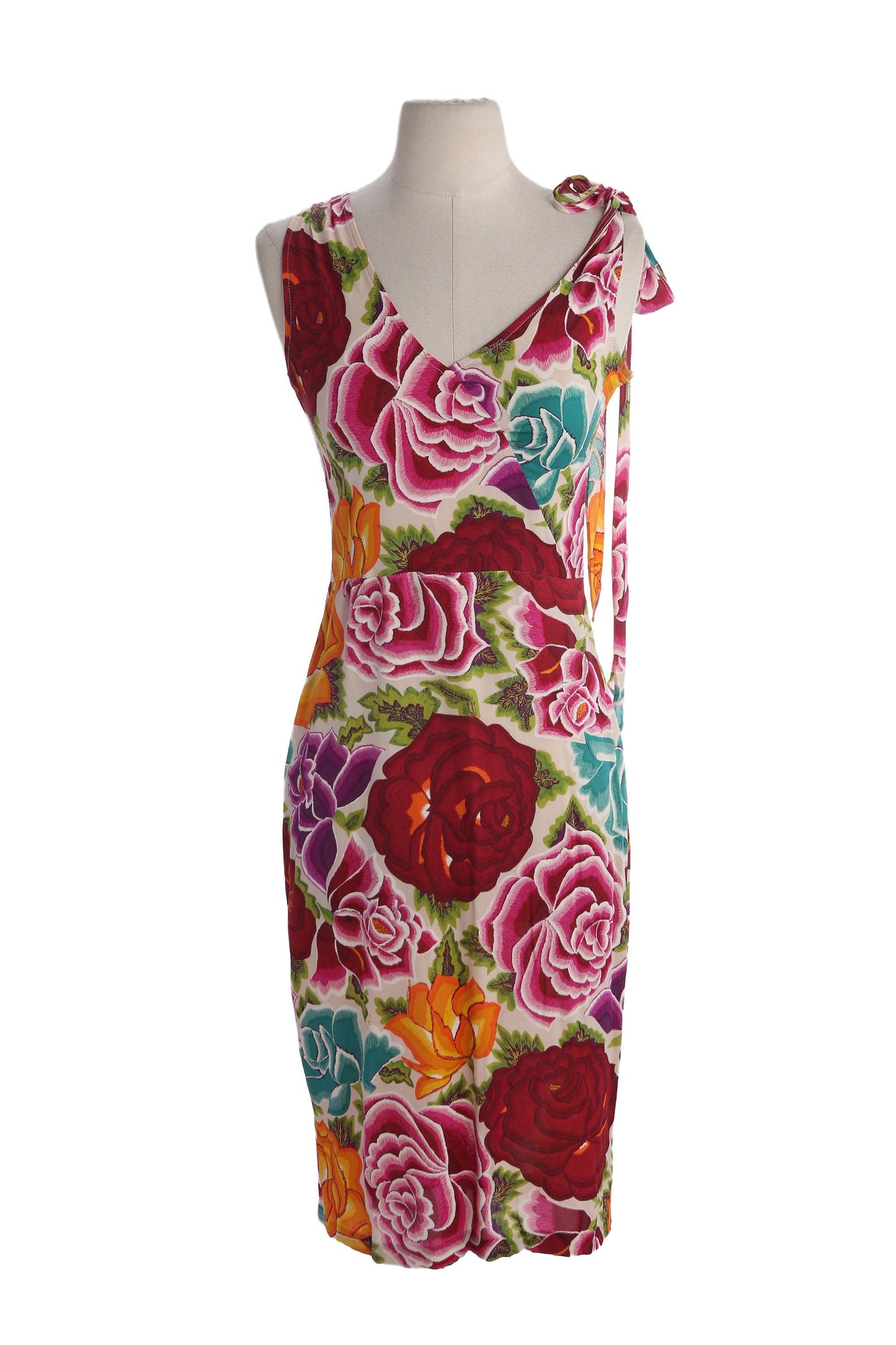 Y2K Women red Floral Print Casual/Summer Dress by Princess Charlotte - USA Size 4