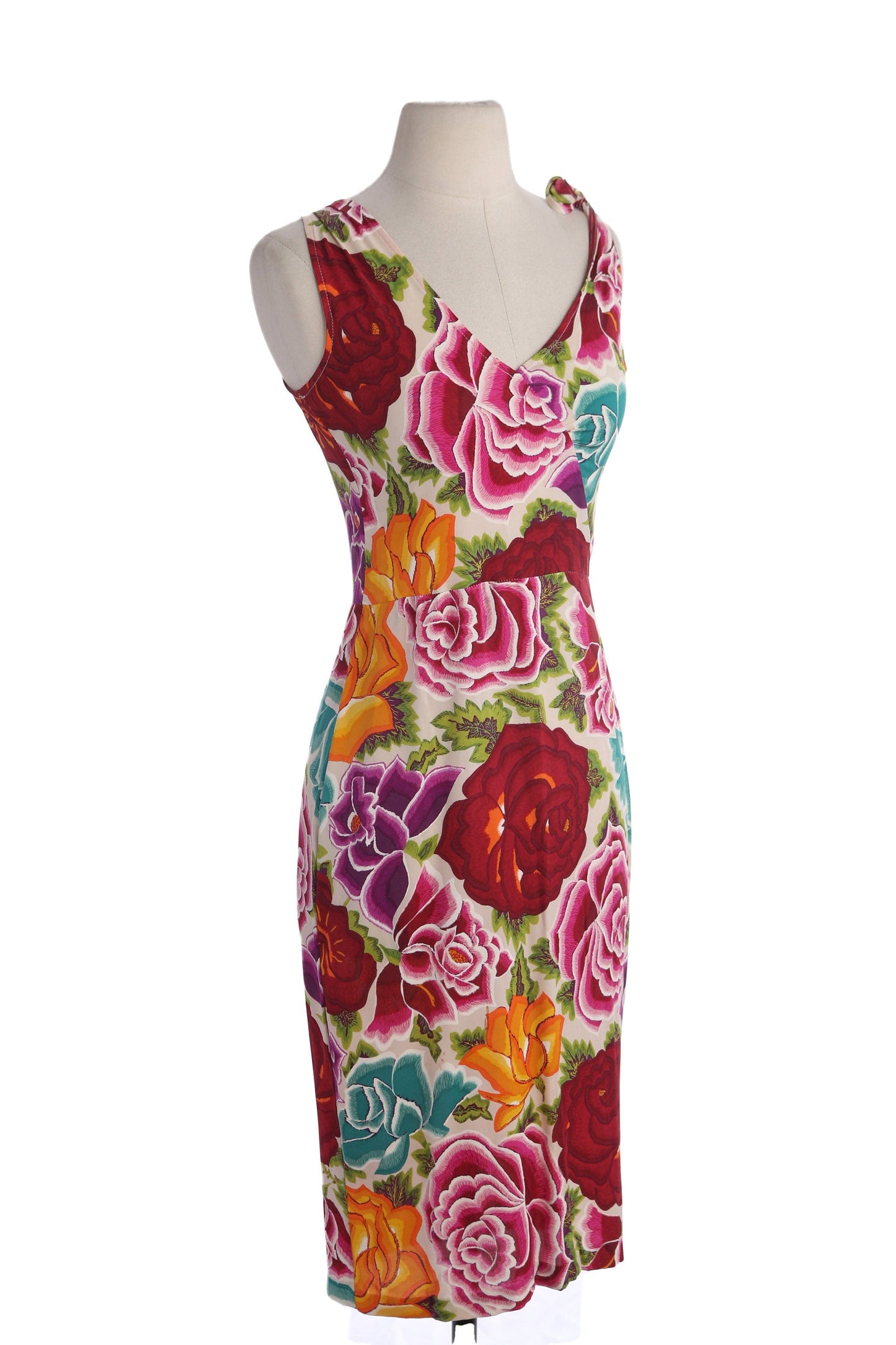 Y2K Women red Floral Print Casual/Summer Dress by Princess Charlotte - USA Size 4