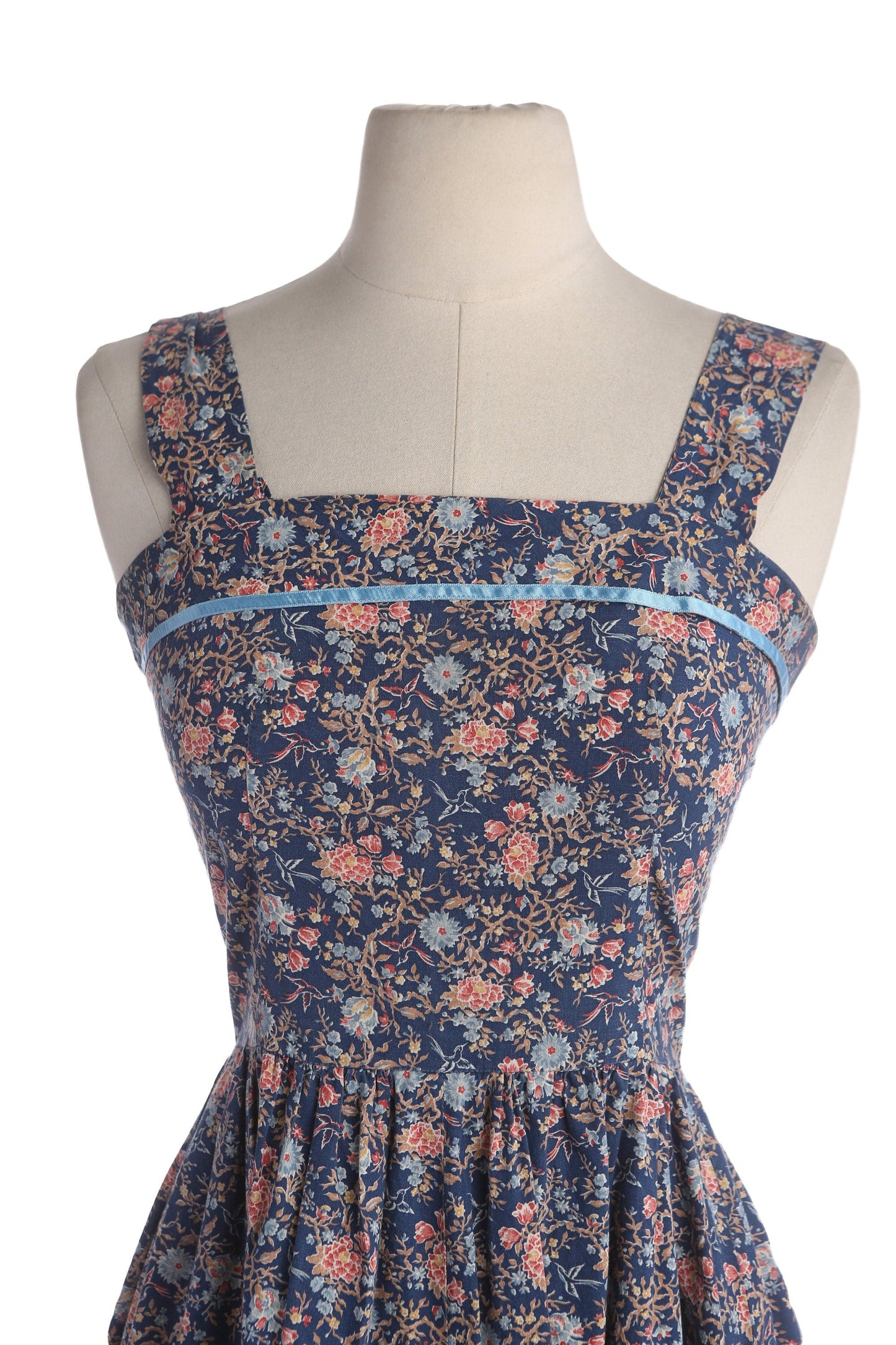 Vintage Floral Print Prairie Dress - Estimated Era 1970's - 1980's