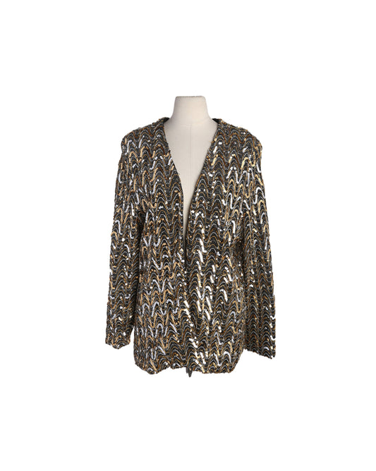 Vintage Women's Golden Sequin Jacket by Teddi For Lady Winn - Estimated Era 1980's - 1990's