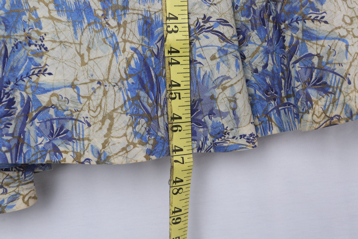 50s Women Floral Print Blue Summer Dress