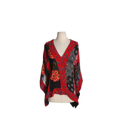 Y2K Women's Patchwork Scarf Sleeveless Blouse