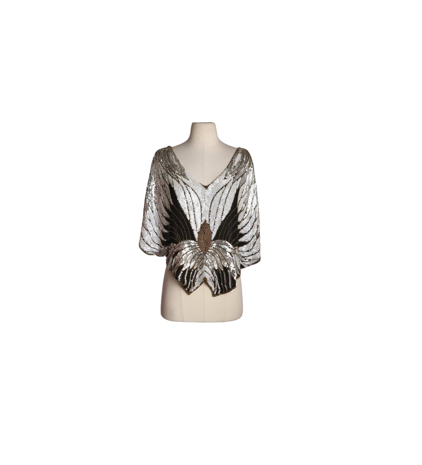 Vintage Women's White Sequin Sleeveless Blouse Sleeveless by SHO MAX New York