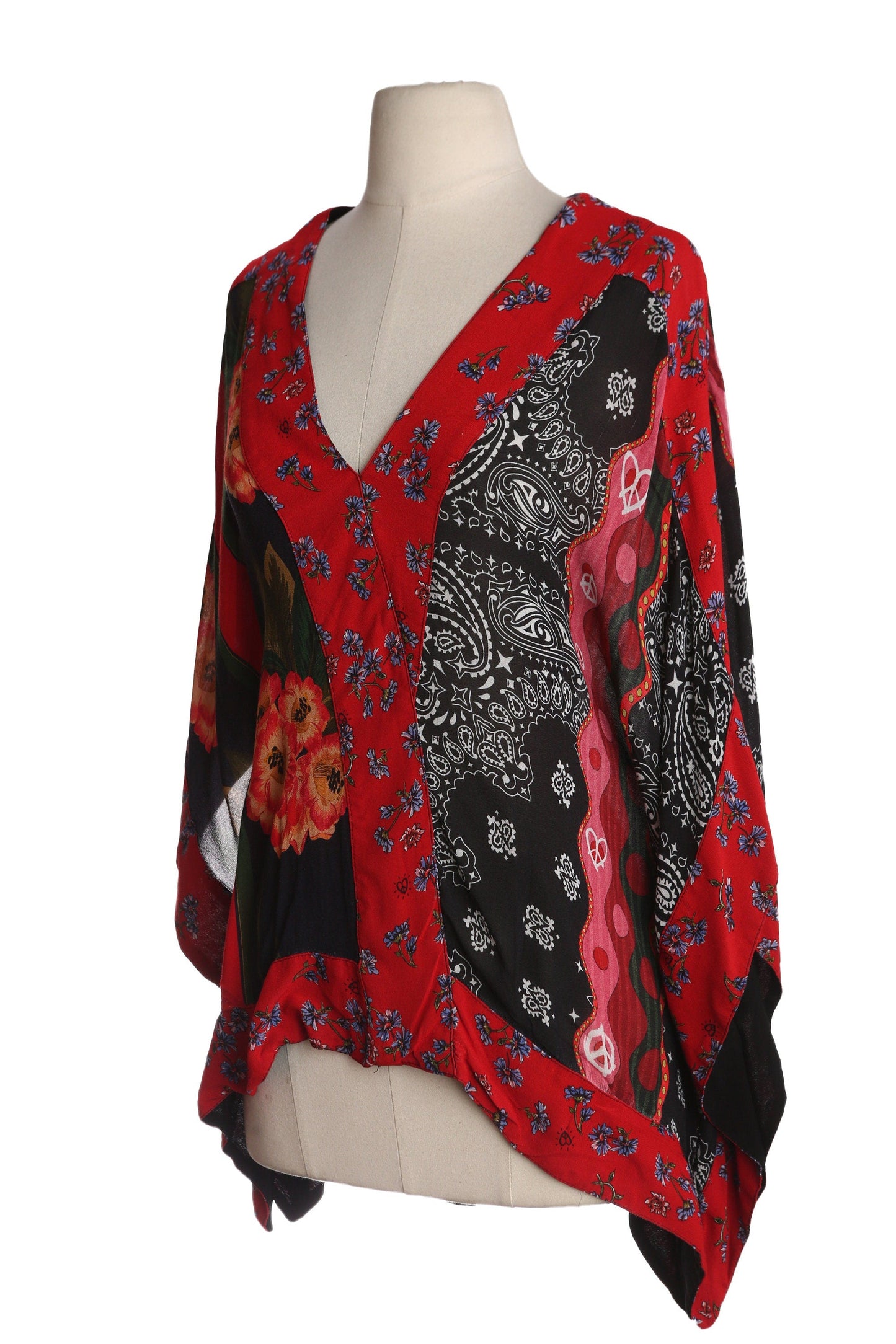 Y2K Women's Patchwork Scarf Sleeveless Blouse