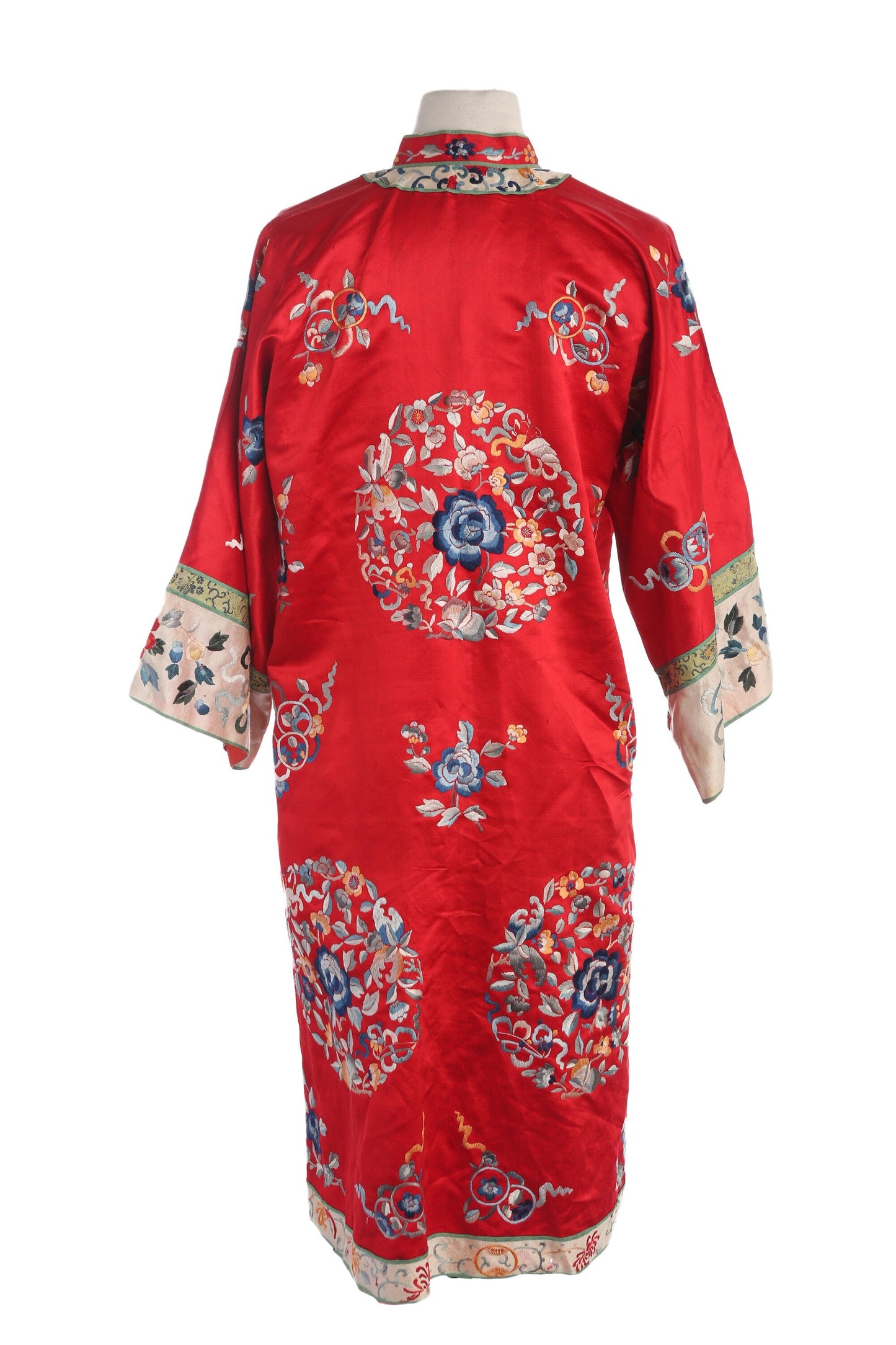 Vintage Red Cheongsam Embroidered Robe