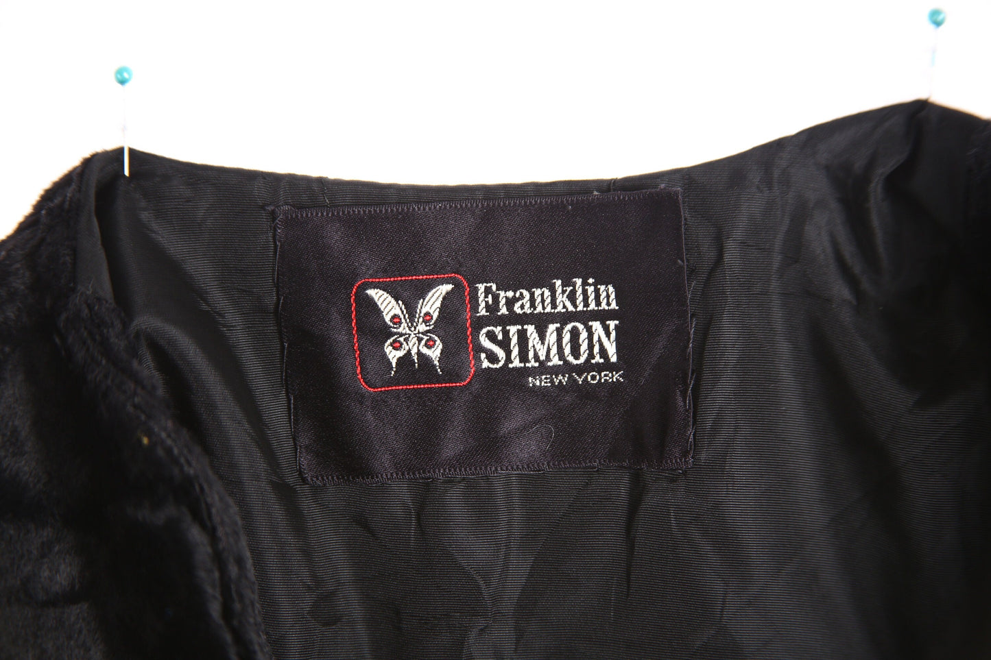 Vintage Black Fur Jacket by Franklin Simon - No Closure / Fur Cuffs- Estimated Era 1960's - 1970's