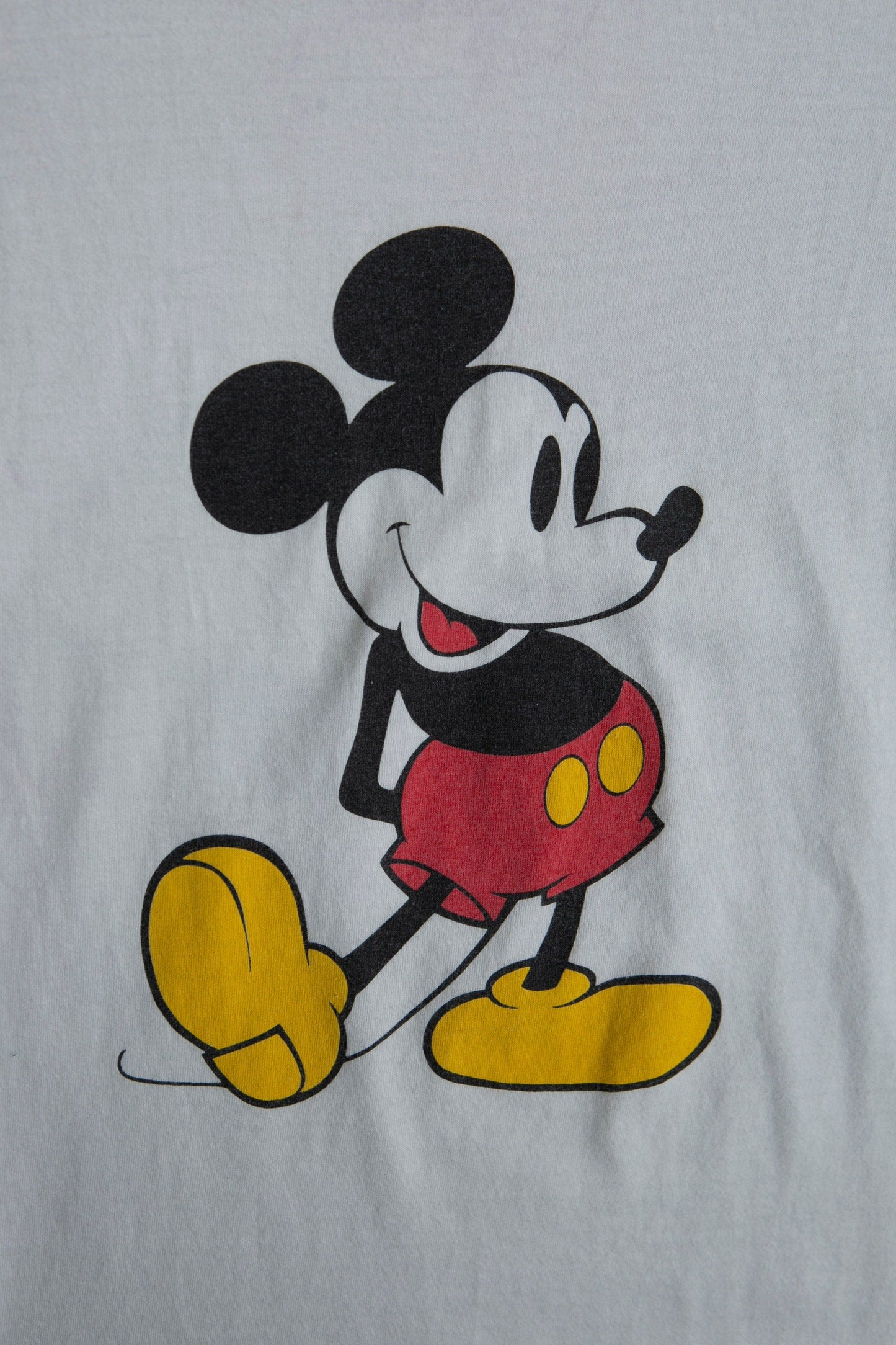 Vintage Mickey Mouse Graphic T-shirt with Blue Collar Seam / Era 1970s - 1980s
