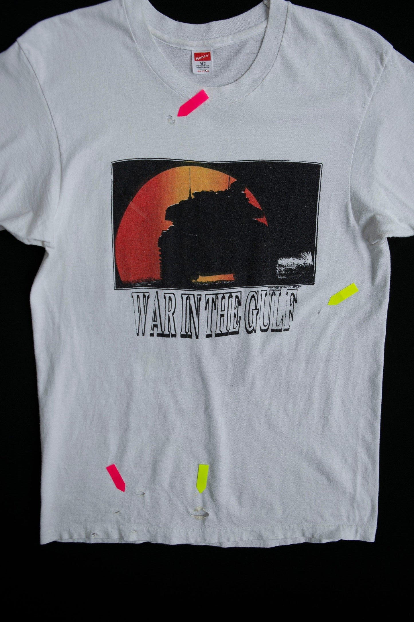 War In the Gulf Graphic T-shirt with Monster Pen Drawing on the Back.