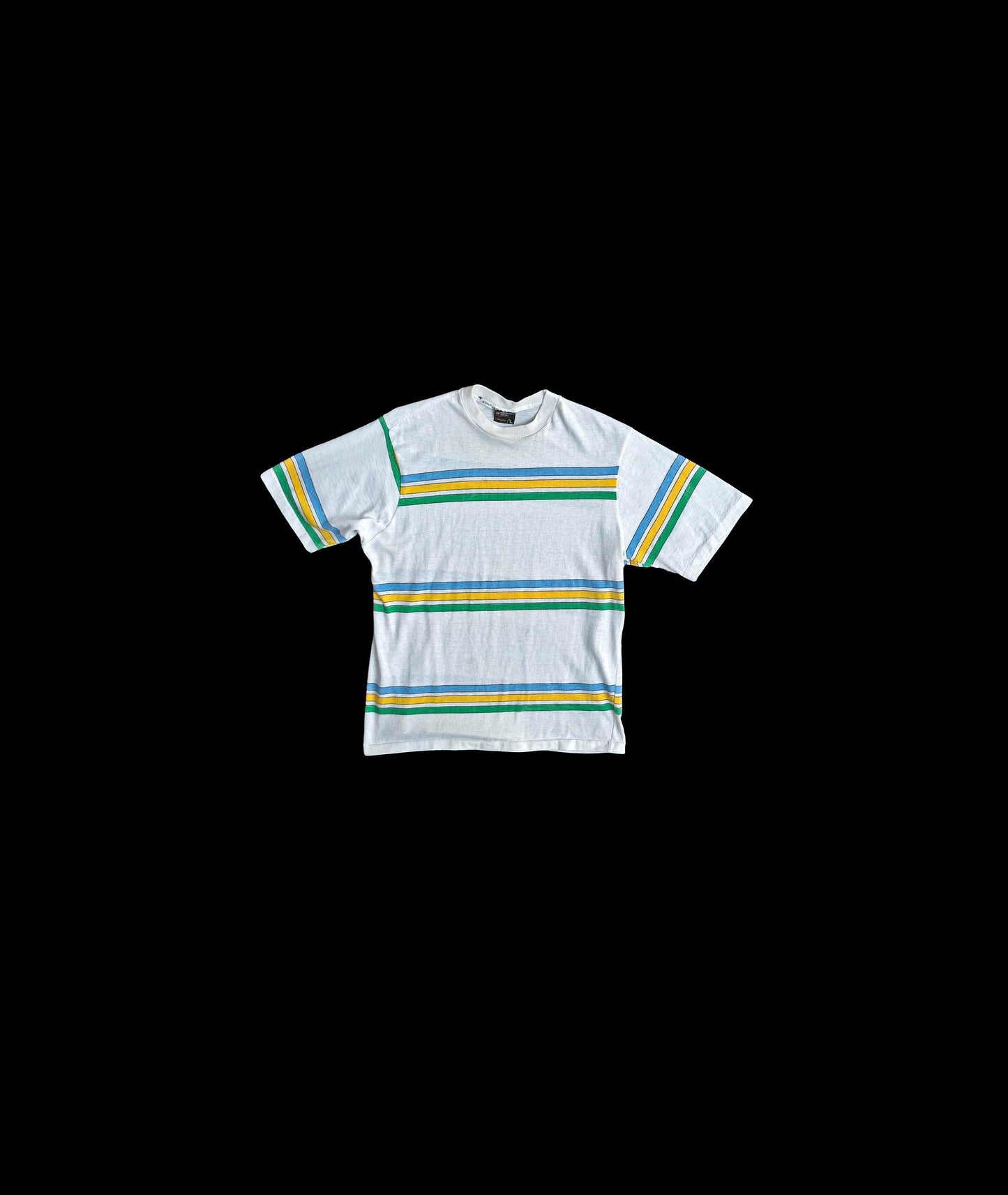 Vintage Striped White T-shirt from JC Penny - Era 1960's - 1970's