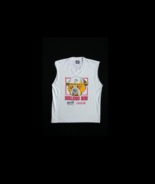 Bulldog Run White Graphic Sleeveless T-shirt