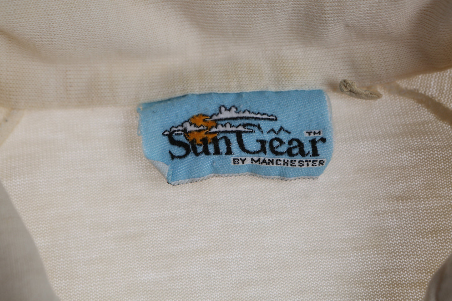 1980s White Polo Shirt with Blue and Black Stripes