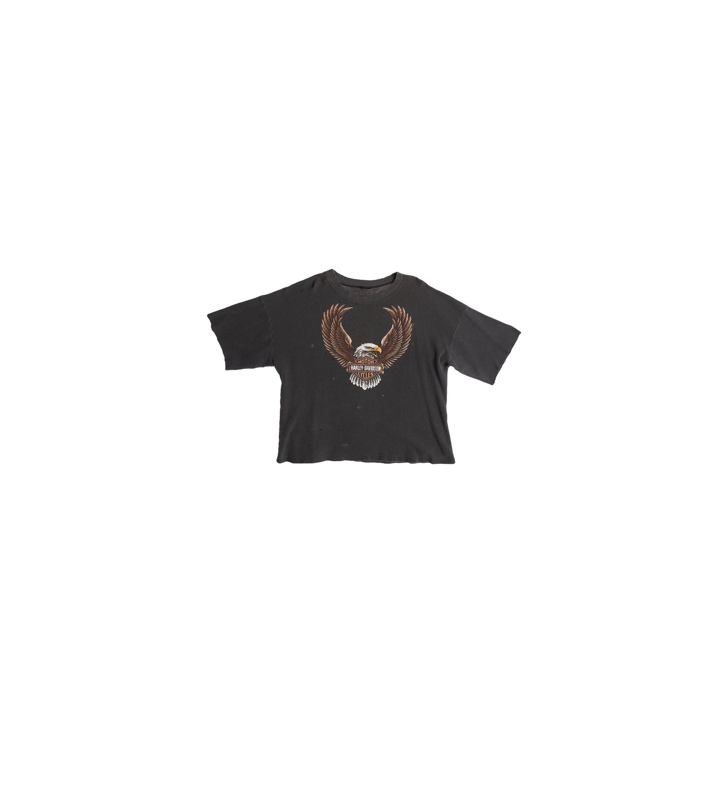Vintage Harley Davidson Black Thermal T-shirt - Era 1970s - 1980s