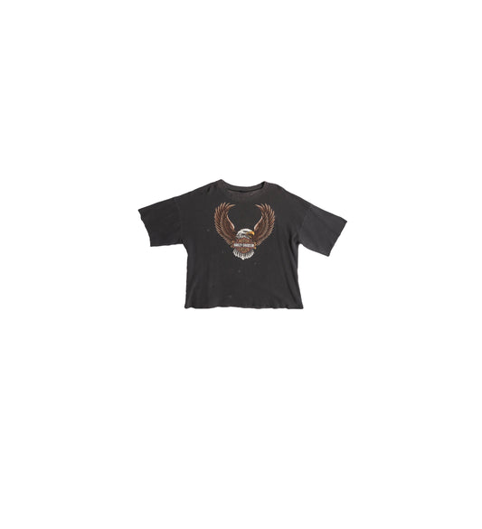 Vintage Harley Davidson Black Thermal T-shirt - Era 1970s - 1980s
