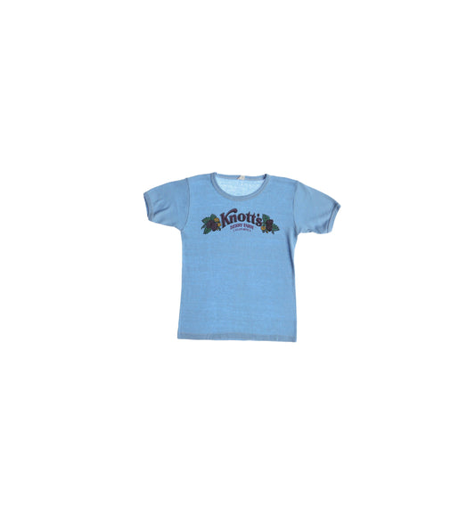 1980s Blue Women Shirt with Knott's Berry Farm Print