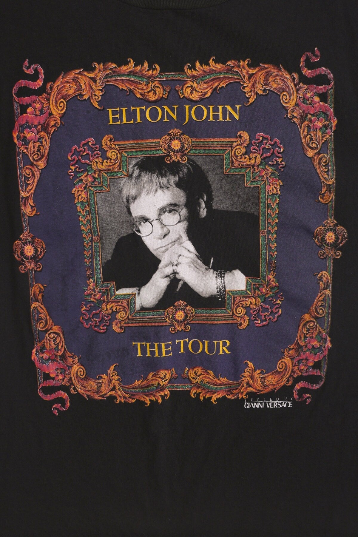 Elton John - World Tour 1992 - 1993 Black Graphic T-shirt