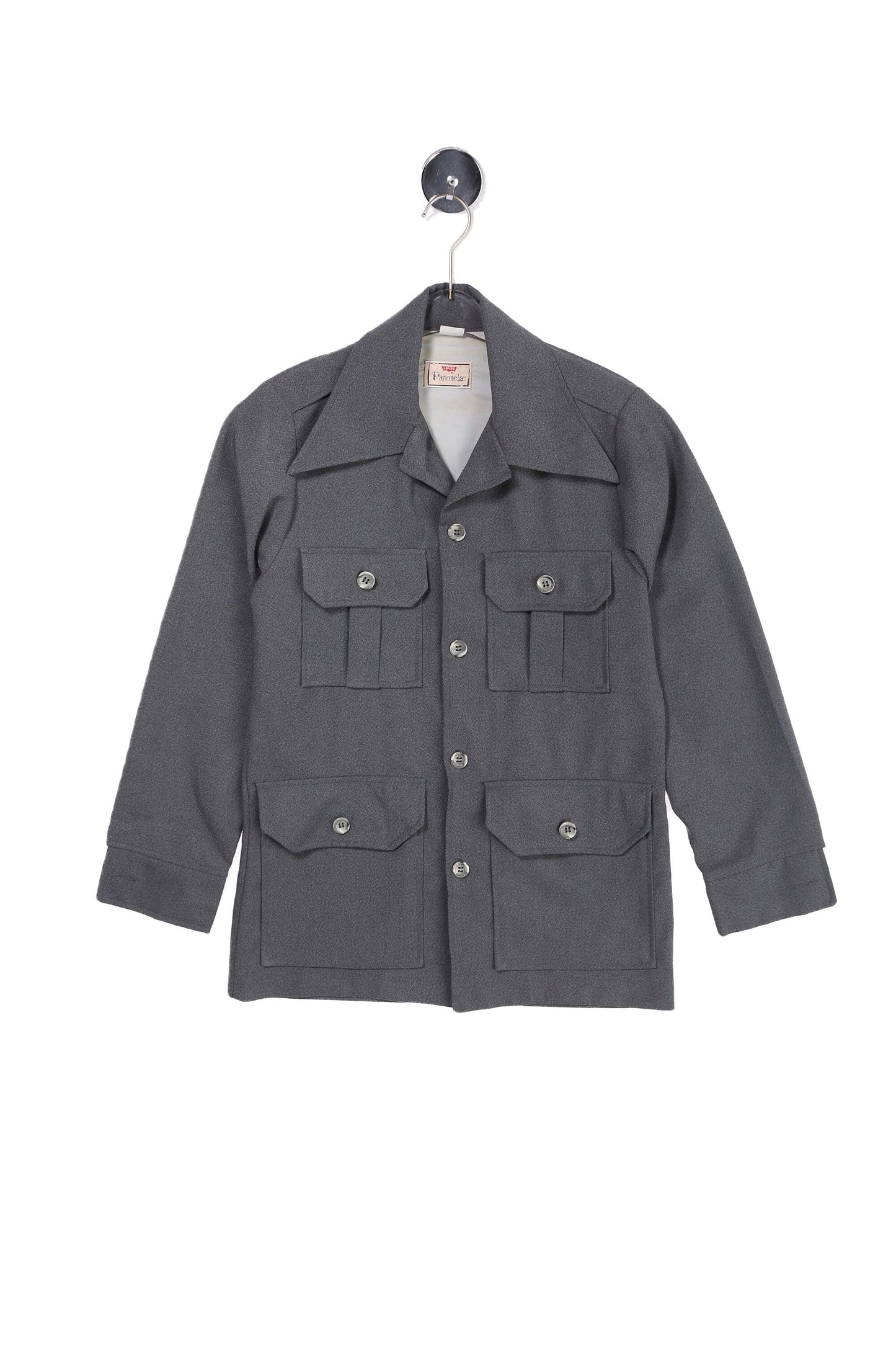 70s Levis Panatela Gray Poly Men's Jacket - Four Pocket