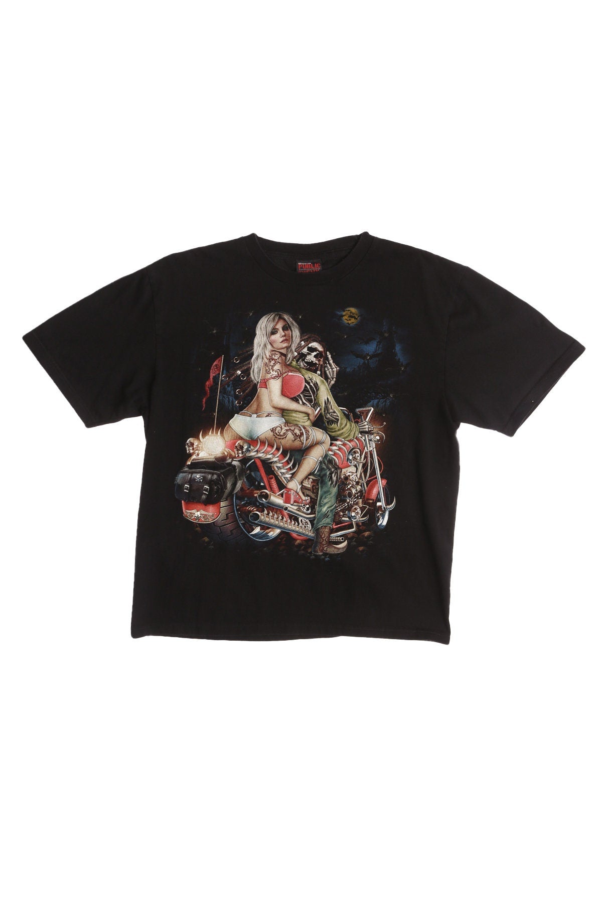 Biker Graphic T-shirt - Public Enemy Label - Skull rider