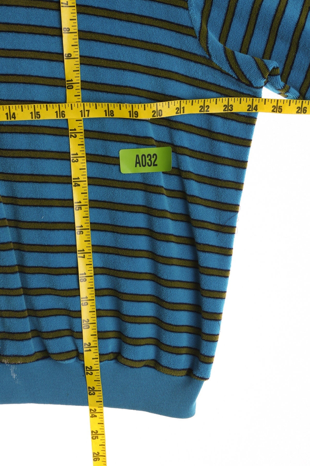 1960s Blue Striped Short Sleeve Mod Shirt