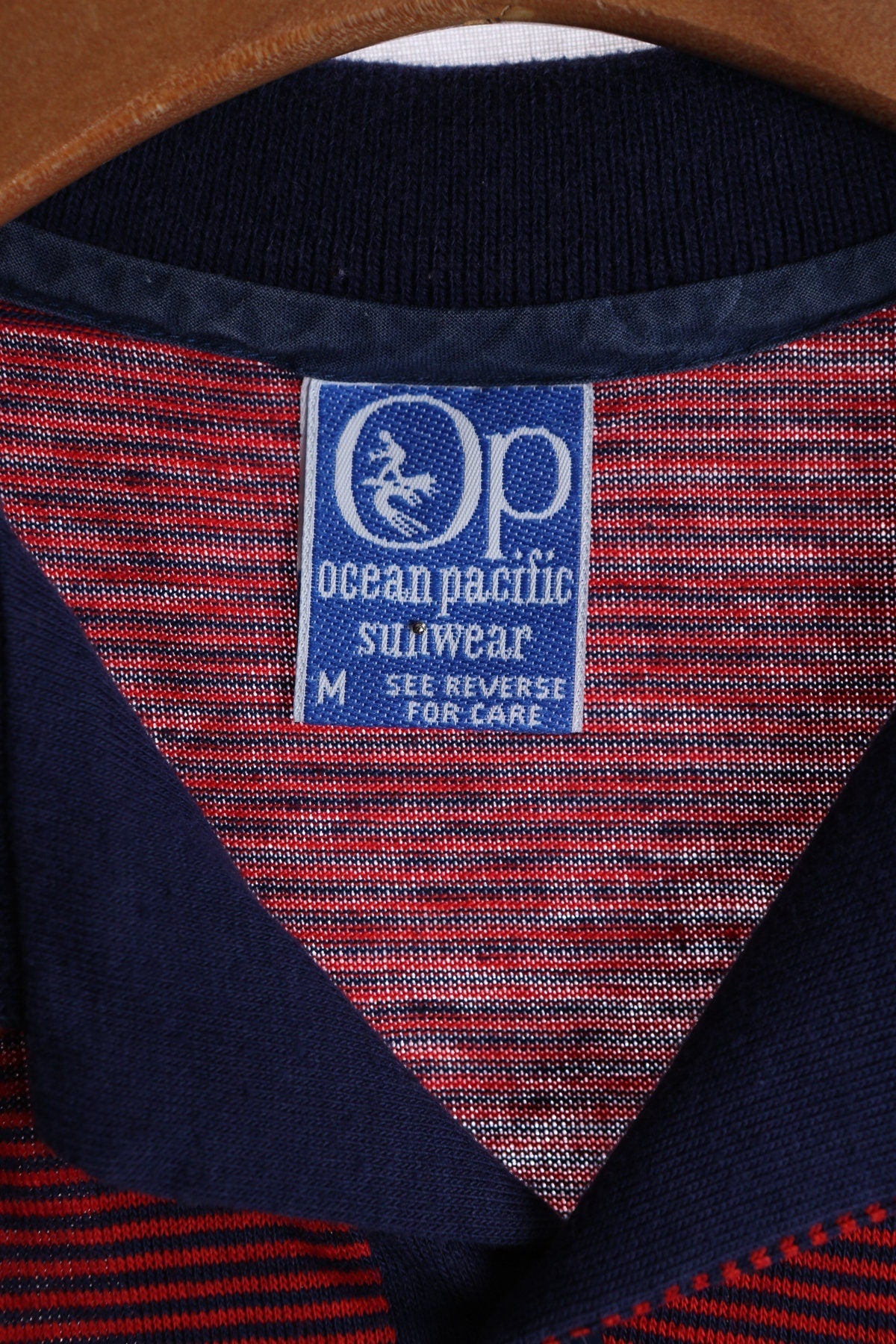 Vintage Op Blue Striped Polo Shirt - Era 70s - 80s Ocean Pacific