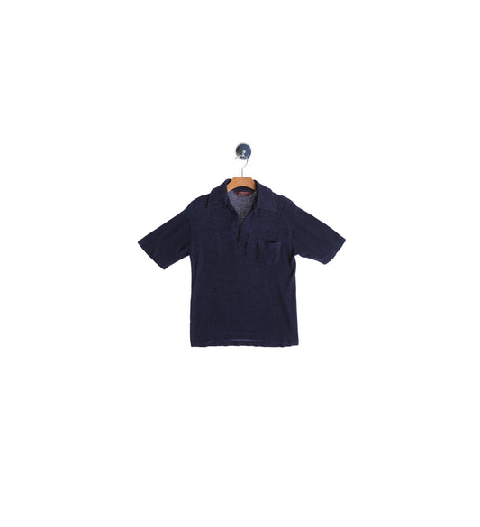 Men's Blue Terrycloth Shirt by Kingsport - Era 1970s - 1980s