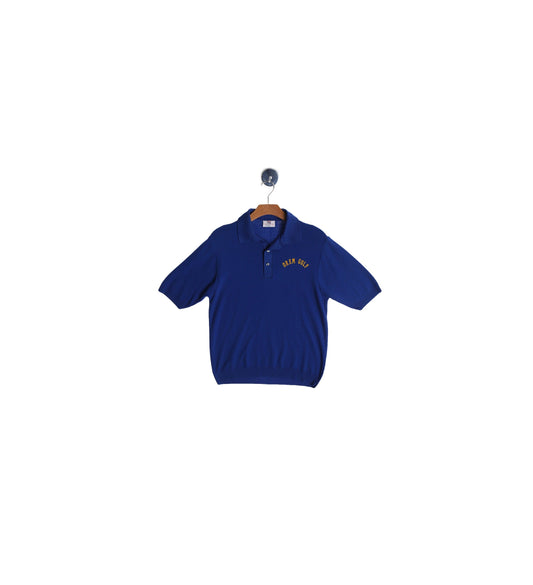 1960s Men Blue Mod Poly Shirt