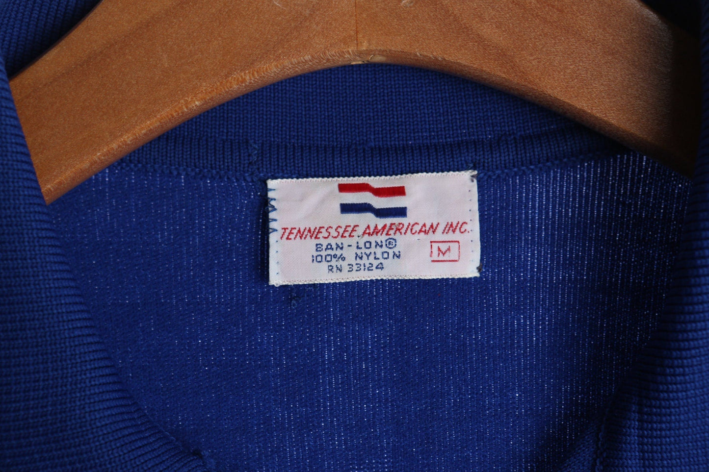 1960s Men Blue Mod Poly Shirt