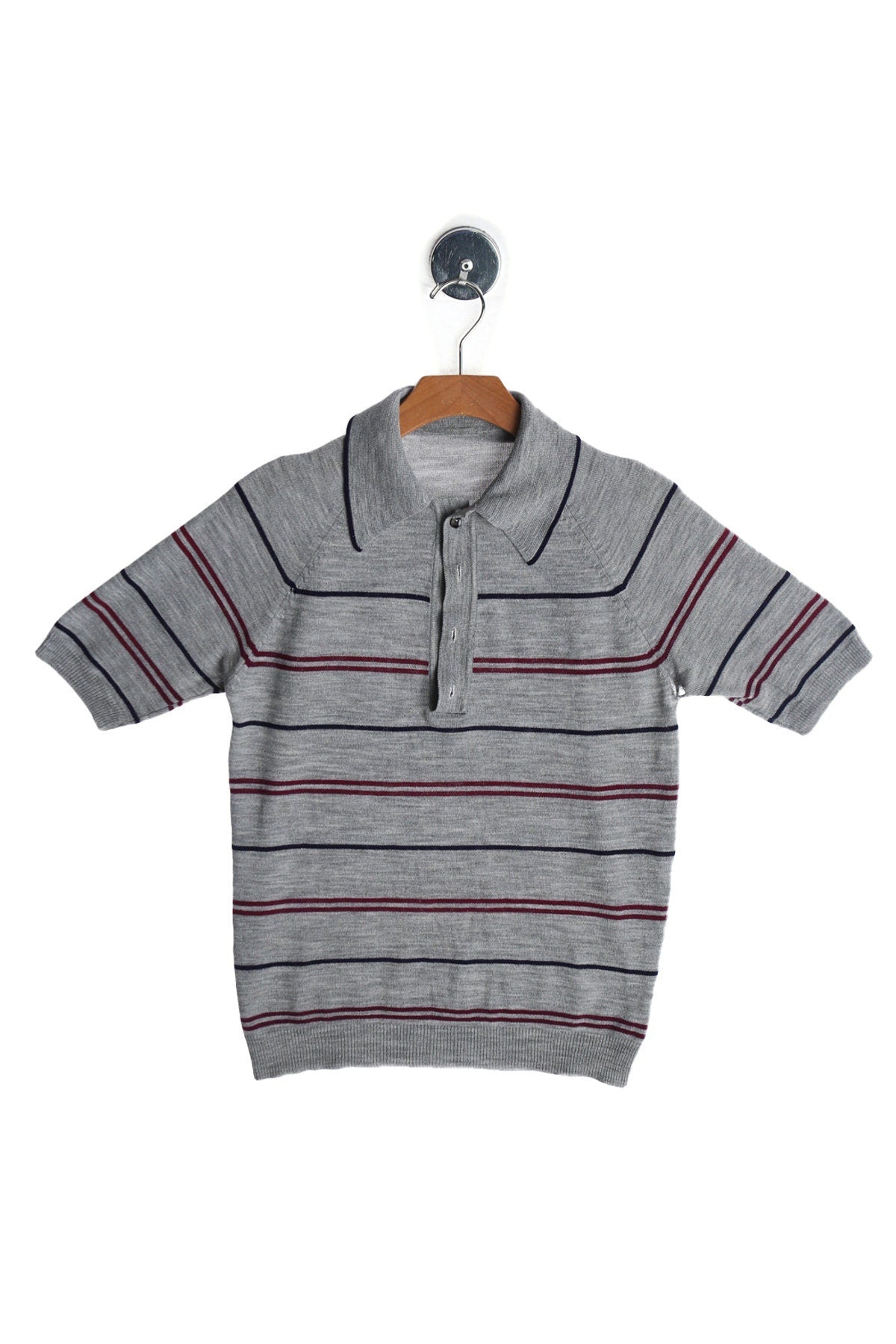 Men Striped Gray Mod Shirt - Era 1960s - 1970s